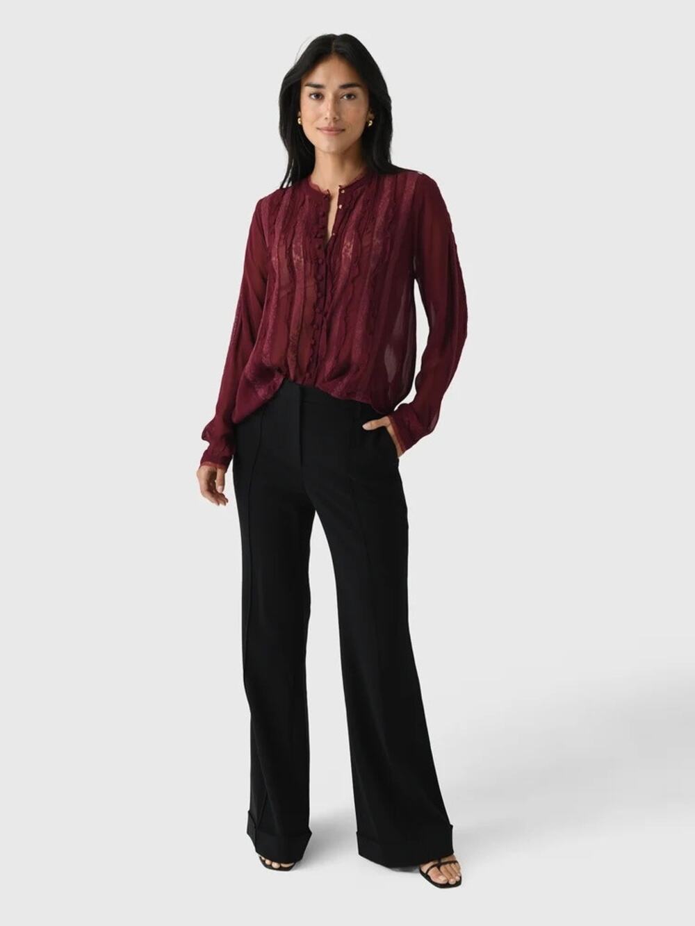 A.L.C. Max Pin Tuck Cuffed Trouser Black 6 NWT Minimalist Elevated Basics